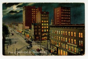 OH - Columbus. South High Street at Night ca 1908