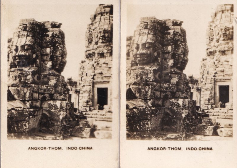 Angkor Thom Indo China Antique 2x Cigarette Card s