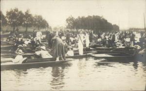 Oxford? UK- Boating Scene c1910 Real Photo Postcard #1