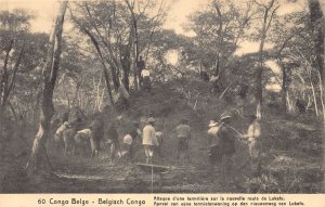 Belgian Congo 1913 Termite attack on the new road to Lukafu Native postcard B982