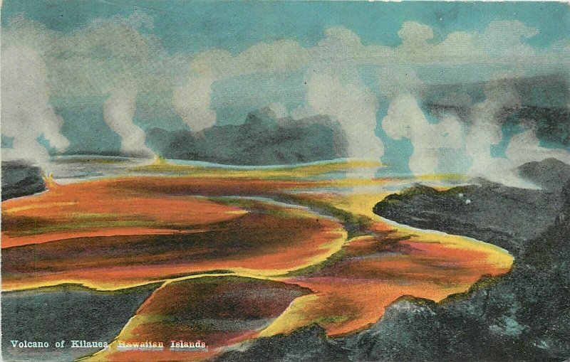 Hawaii Kilauea Volcano Hawaiian Islands Island Curio Co Postcard 24-7979