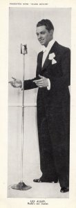 Les Allen Crooner Radio Review Antique 10 x 3 Old Photo Card