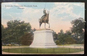 Vintage Postcard 1916 Tadeusz Kościuszko Monument, Humboldt Park, Chicago, (IL)