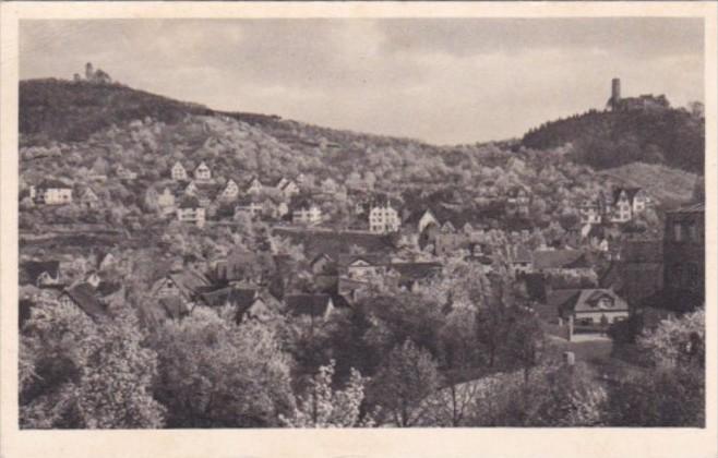 Germany Weinheim Bergstrasse Burgruine Windeck und die Wachenburg