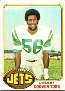 1976 Topps Football Card Godwin Turk New York Jets sk4390