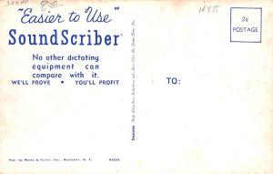 Office Related Advertising Old Vintage Antique Post Card Sound Scriber Unused