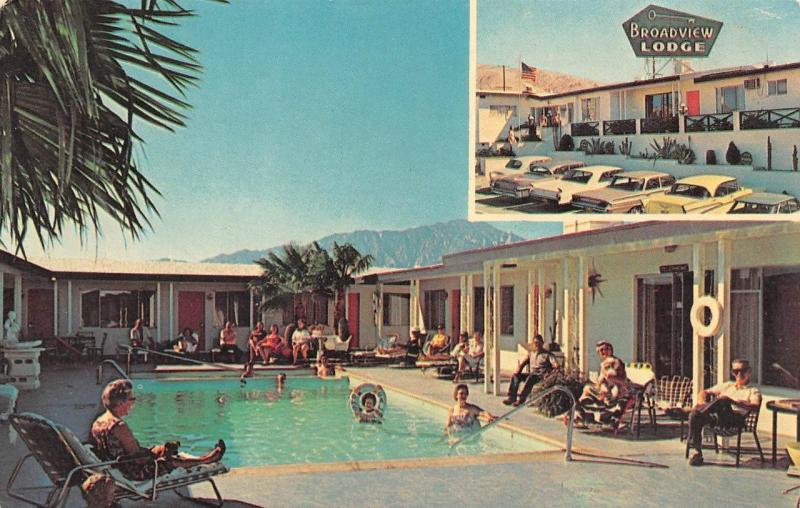 DESERT HOT SPRING, CA California  BROADVIEW LODGE SPA-TEL Pool  c1960's Postcard