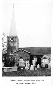 New Castle Delaware Emanuel Church Graveyard Real Photo Postcard AA111044