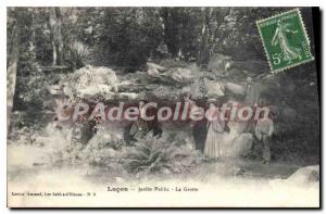 Old Postcard Lucon public garden Cave