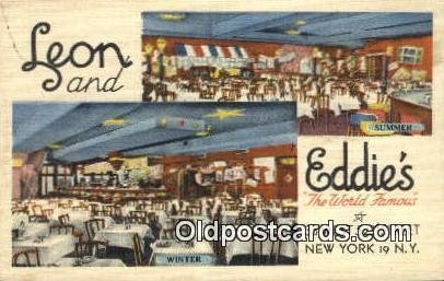 Linen, Leon & Eddie's Restaurant, New York City, NYC USA Unused light crease ...