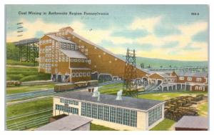 1944 Coal Breaker in Anthracite Mining Region of Pennsylvania Postcard