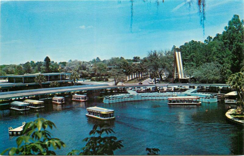 Aquartorium Florida's Silver Springs Aerial View Glass Bottom Boat 1960 Postcard