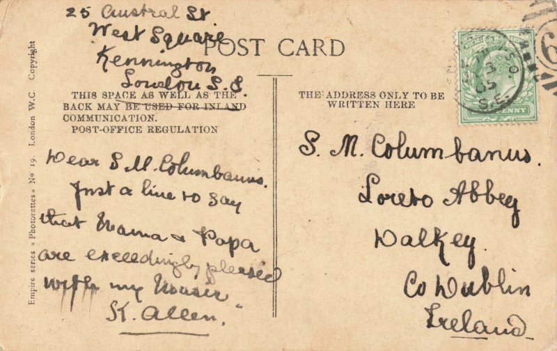 The National Gallery | London England Old Vintage Postcard 1905. 