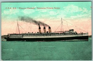 Princess Charlotte Steamer Vancouver British Columbia Canada UNP DB Postcard J11