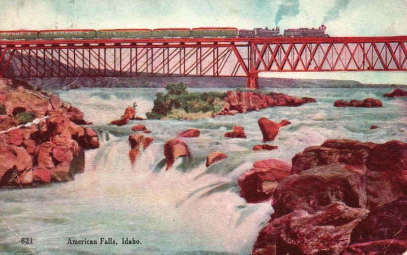 Vintage Postcard 1908 American Water Falls Idaho ID Nature