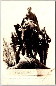 Penn Valley Park North Carolina Wither Thou Monument Real Photo RPPC Postcard