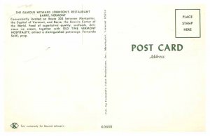Postcard RESTAURANT SCENE Barre Vermont VT AP9705