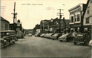 1957 Vintage Photolux Real Photo Post Card RPPC - Main Street Calais Maine