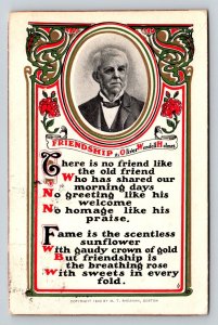 1908 Oliver Wendell Holmes Sr. Friendship Poem Sheahan's Famous People Postcard