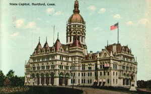 Vintage Postcard 1911 State Capitol Building Landmark Hartford Connecticut CT