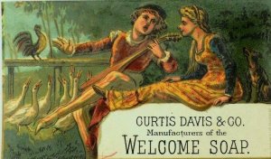 Lot Of 3 Curtis Davis & Co. Welcome Soap Renaissance Man & Lady Painter Bull P87