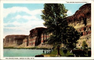 Palisades Park Green River Wyoming Postcard Union Pacific System Railway