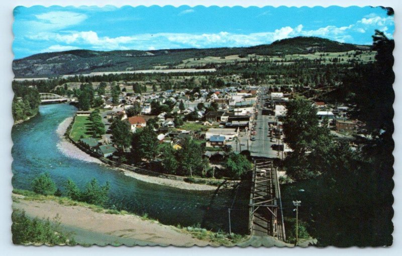 PRINCETON, British Columbia, Canada ~ Panoramic VIEW of TOWN c1950s Postcard