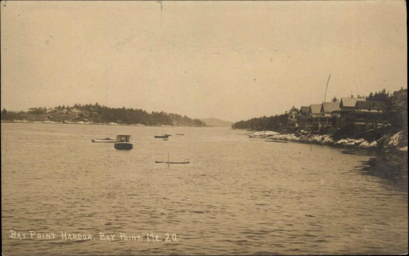 Bay Point Maine ME Harbor Eastern Illus No. 20 Real Photo Vintage Postcard