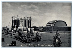 1933 Travel Transportation Buildings Amusement Park Chicago Worlds Fair Postcard 