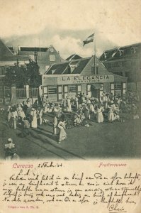 curacao, W.I., WILLEMSTAD, Fruit Sellers, La Elegancia (1904) J. Th. S. Postcard