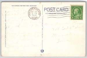 Cedar Rapids Iowa~Cedar River North View~PM 1939~Vintage Linen Postcard