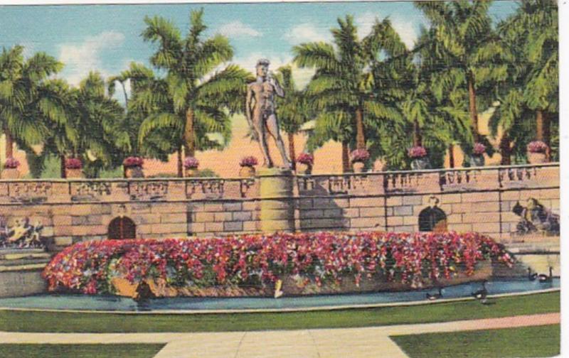 Florida Sarasota Court Showing David Statue Ringling Art Museum Curteich