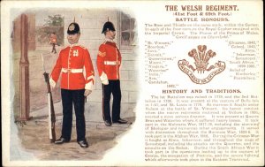 Welsh Regiment Wales Great Britain Soldiers Military History c1910 PC