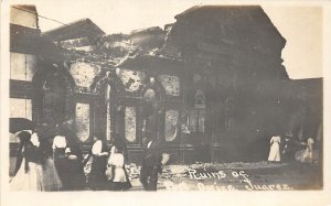 J26/ Foreign RPPC Postcard Mexico c1940s Juarez Disaster Ruins Post Office 292