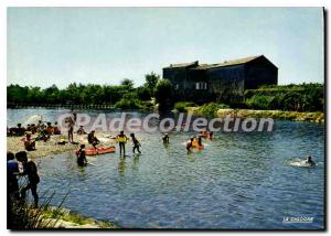 Postcard Modern Sommieres The Beach And The Moulin De Garamel