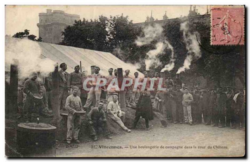 Old Postcard Vincennes Campaign bakery in the castle courtyard