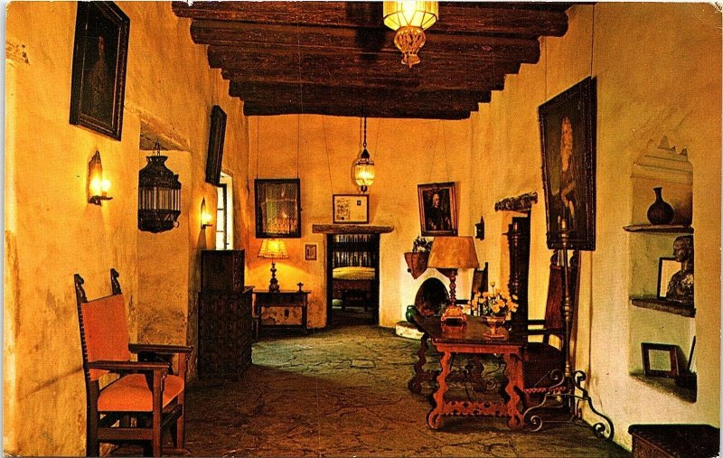 Postcard~Reception Room~Spanish Governors Palace~San Antonio, Texas~Vintage~A96  