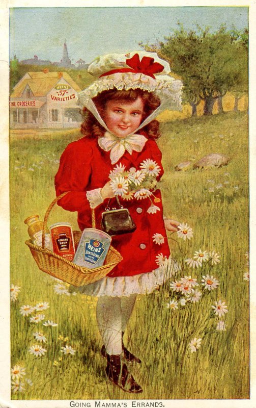 Advertising Trade Card - Heinz. Going Mamma's Errands    (5.5 X 3.5)