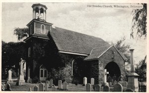 Vintage Postcard Old Swedes Church Religious Building Wilmington Delaware CS Pub