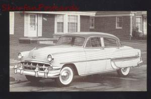 1954 CHEVY BEL AIR VINTAGE CAR DEALER ADVERTISING POSTCARD B&W '54