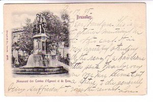 Fountain with Statue Comles d'Egmont et de Horn Brussels Belgium