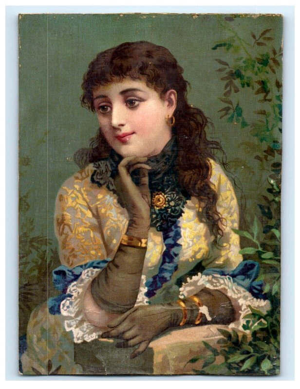 1880s Victorian Trade Card Beautiful Young Woman #1 Fab! #6V