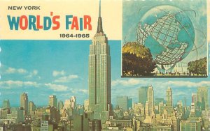 New York World's Fair Empire State Bldg Chrome Postcard Serrated Edge