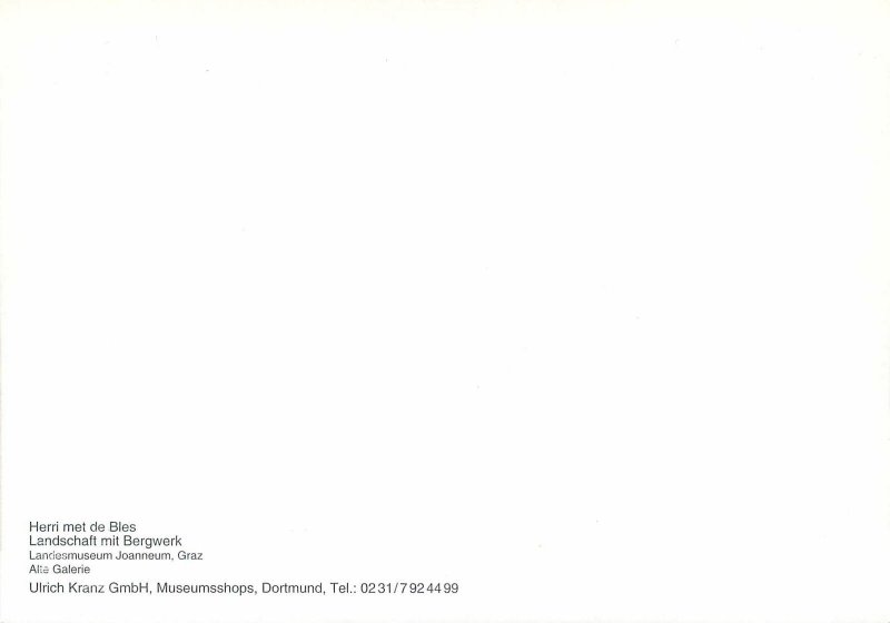 Art signed Postcard Henri met de Bles Landschaft mit Bergwerk