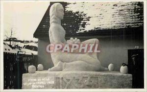 PHOTO CARD Statue Snow Ex by the Brothers Iocer Helvetia