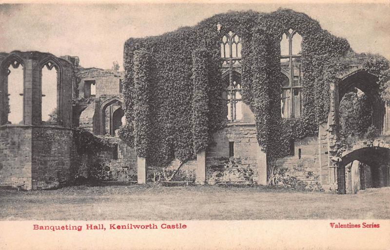 Banqueting Hall, Kenilworth Castle, England, Early Postcard, Unused