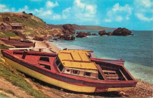 Sailing & navigation themed postcard Barbados West Indies beach fishing boat