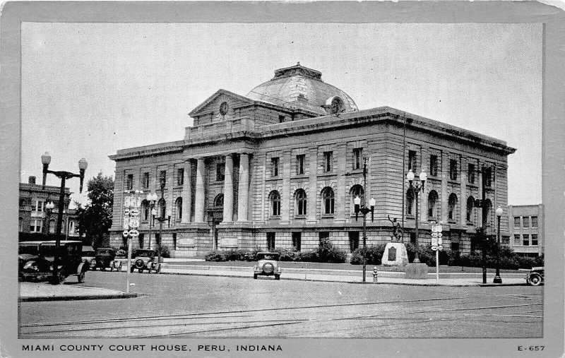 Peru Indiana 1930s Postcard Miami County Court House