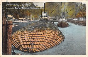 Oceangoing log raft Columbia River Oregon USA Logging PU Unknown 