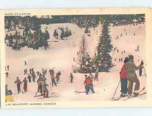 Pre-Chrome SKIING SCENE Lac-Beauport - Near Quebec City Quebec QC AG5368